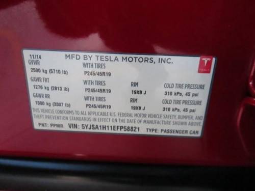 2014 Tesla Model S 5YJSA1H11EFP58821