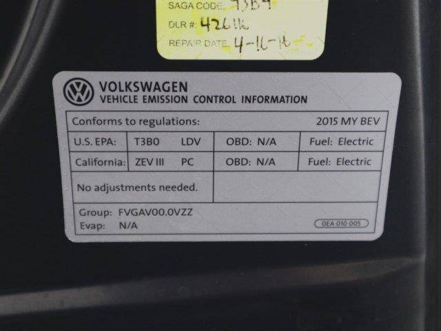 2015 Volkswagen e-Golf WVWPP7AUXFW905775