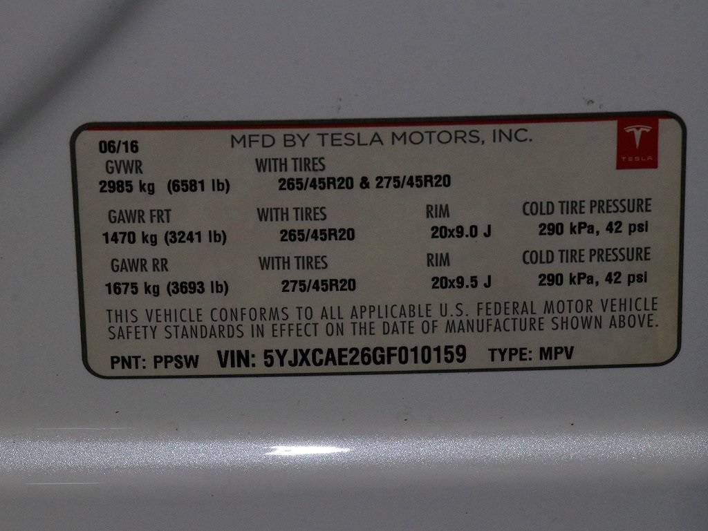 2016 Tesla Model X 75d 5yjxcae26gf010159