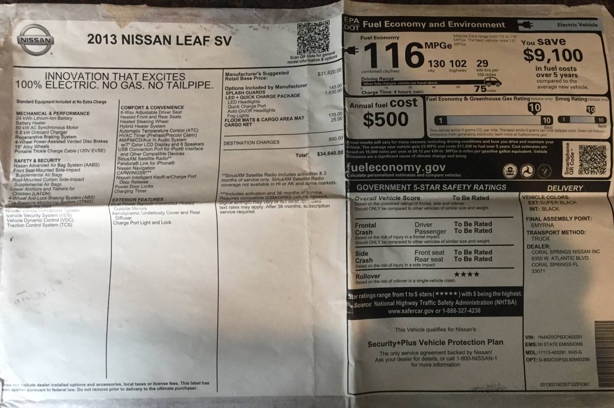 2013 Nissan LEAF 1N4AZ0CP5DC403291