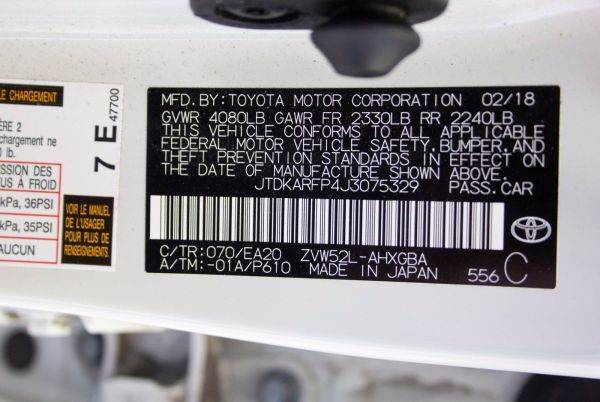 2018 Toyota Prius Prime JTDKARFP4J3075329