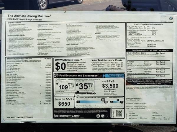 2018 BMW i3 WBY7Z4C54JVD96622