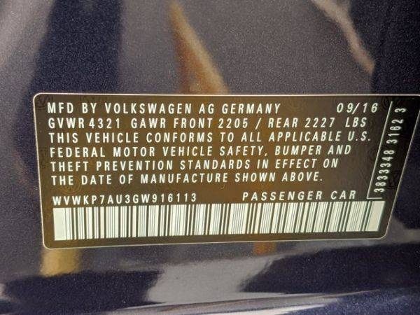 2016 Volkswagen e-Golf WVWKP7AU3GW916113