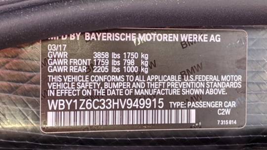 2017 BMW i3 WBY1Z6C33HV949915
