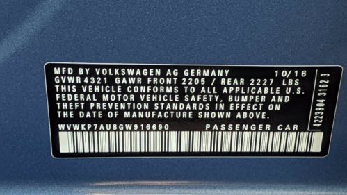 2016 Volkswagen e-Golf WVWKP7AU8GW916690