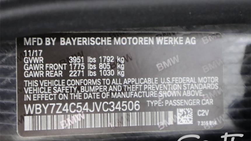 2018 BMW i3 WBY7Z4C54JVC34506