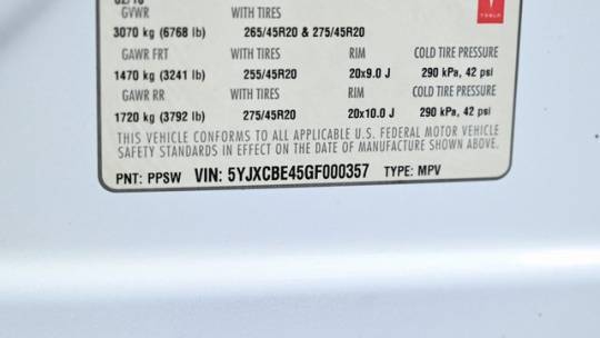 2016 Tesla Model X 5YJXCBE45GF000357