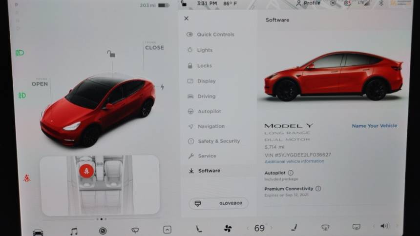 2020 Tesla Model Y 5YJYGDEE2LF036627