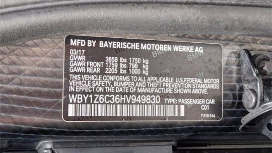 2017 BMW i3 WBY1Z6C36HV949830