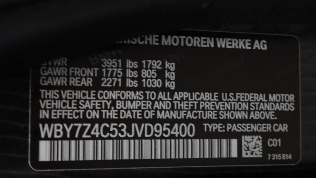 2018 BMW i3 WBY7Z4C53JVD95400