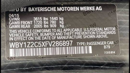 2015 BMW i3 WBY1Z2C5XFV286897