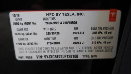 2018 Tesla Model X 5YJXCBE22JF128108