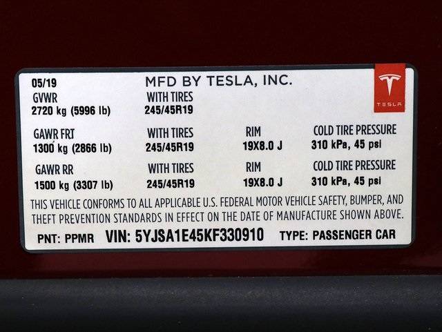 2019 Tesla Model S 5YJSA1E45KF330910
