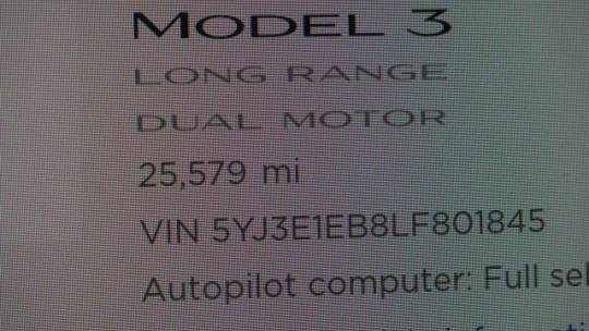 2020 Tesla Model 3 5YJ3E1EB8LF801845