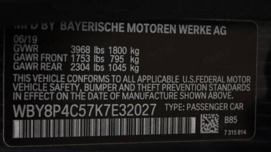 2019 BMW i3 WBY8P4C57K7E32027