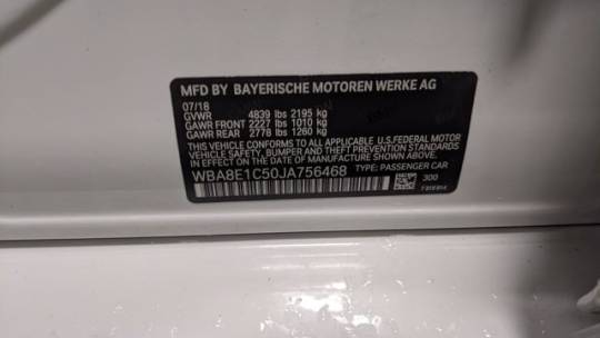 2018 BMW 3 Series WBA8E1C50JA756468