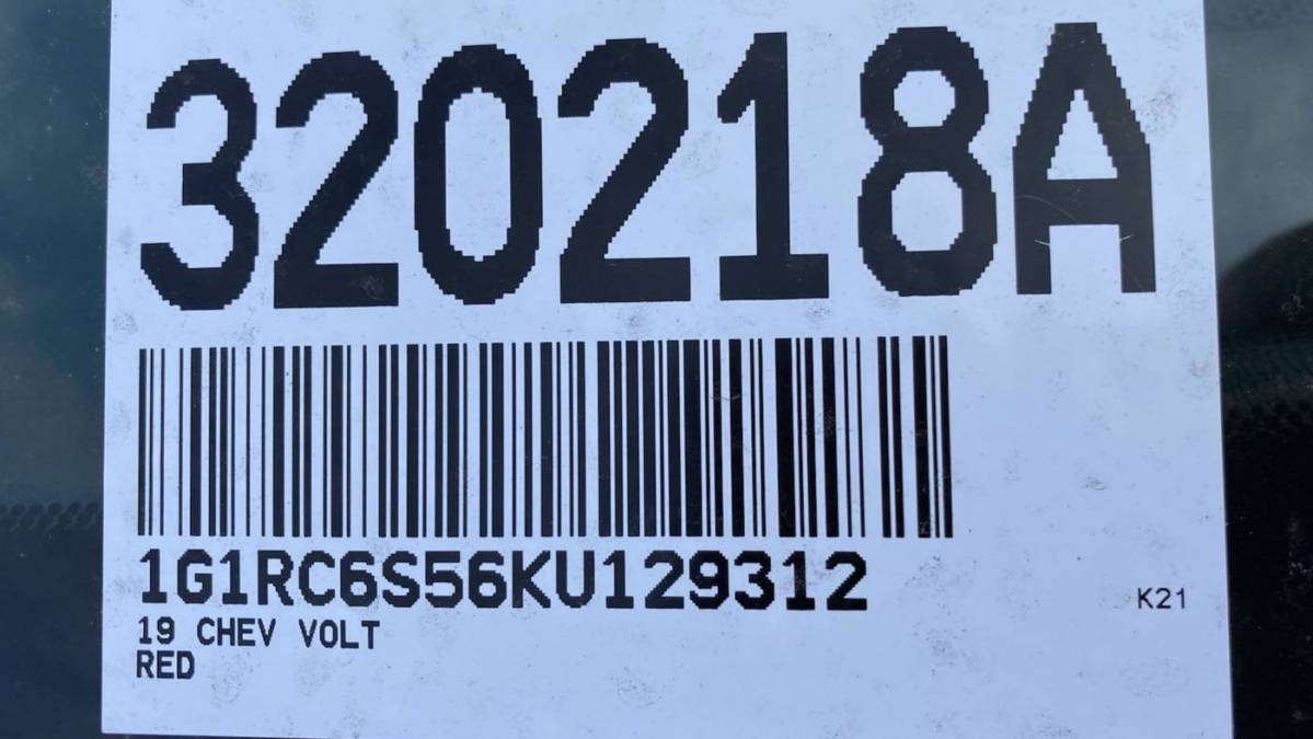 2019 Chevrolet VOLT 1G1RC6S56KU129312