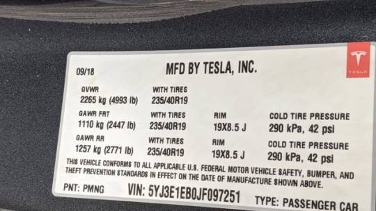 2018 Tesla Model 3 5YJ3E1EB0JF097251