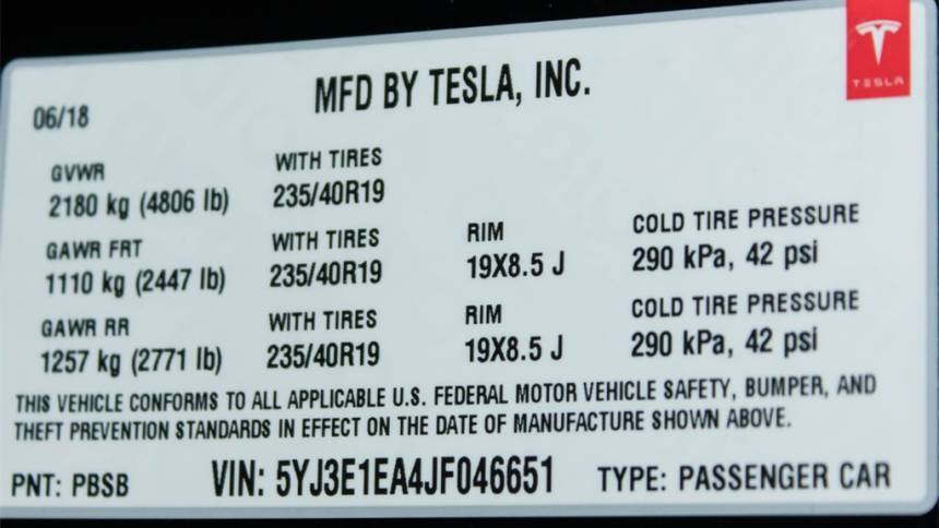 2018 Tesla Model 3 5YJ3E1EA4JF046651