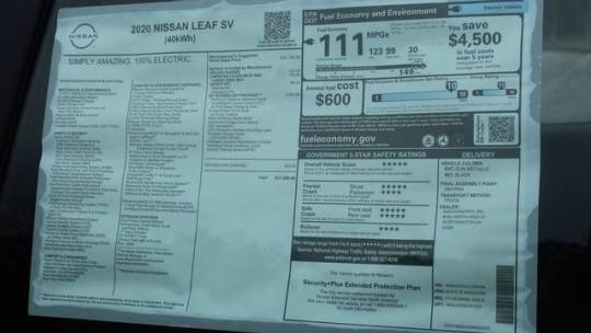 2020 Nissan LEAF 1N4AZ1CPXLC308598
