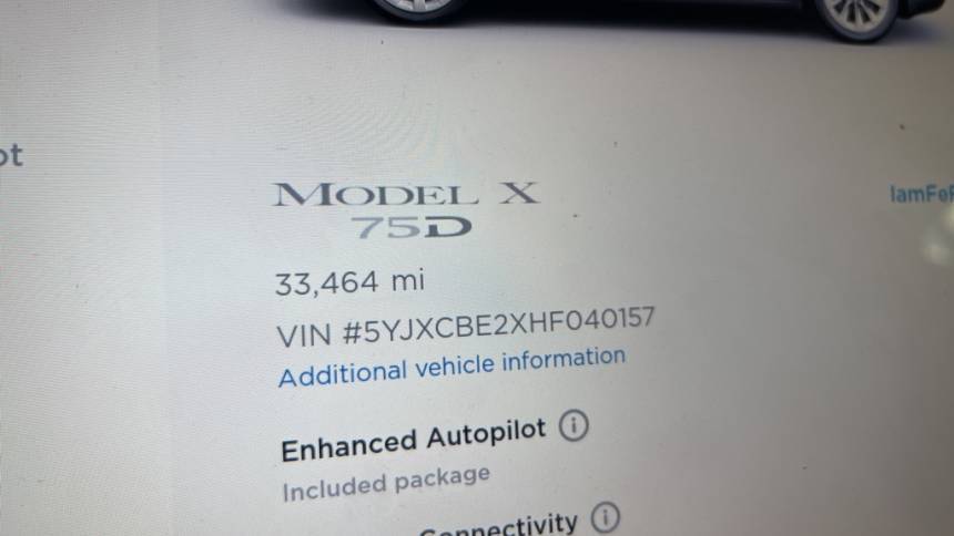 2017 Tesla Model X 5YJXCBE2XHF040157