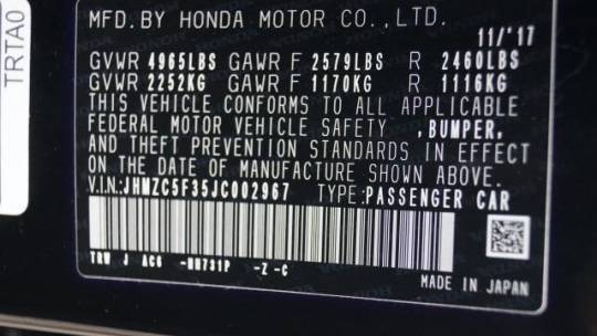 2018 Honda Clarity JHMZC5F35JC002967