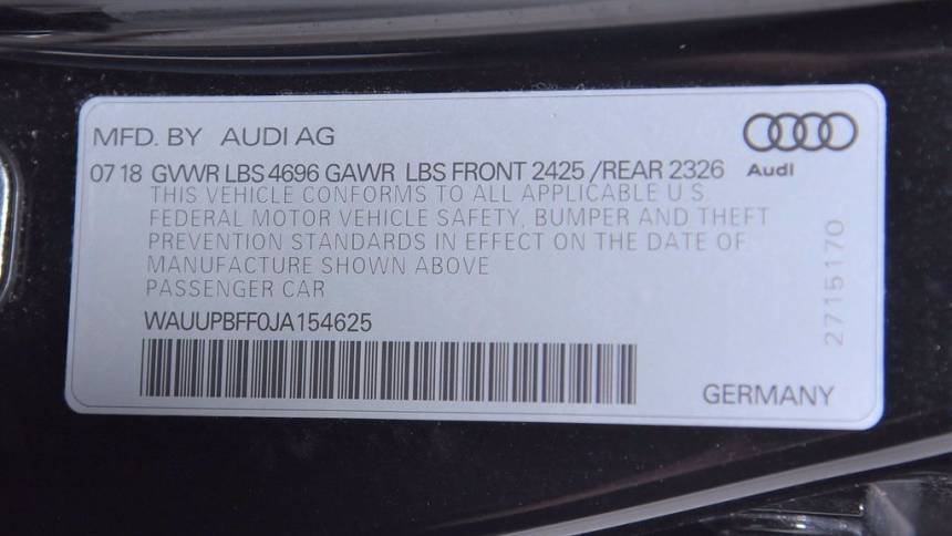 2018 Audi A3 Sportback e-tron WAUUPBFF0JA154625