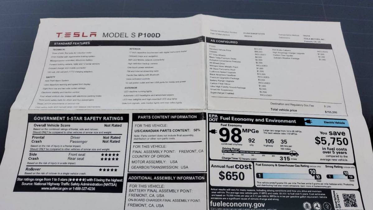 2016 Tesla Model S 5YJSA1E40GF157370