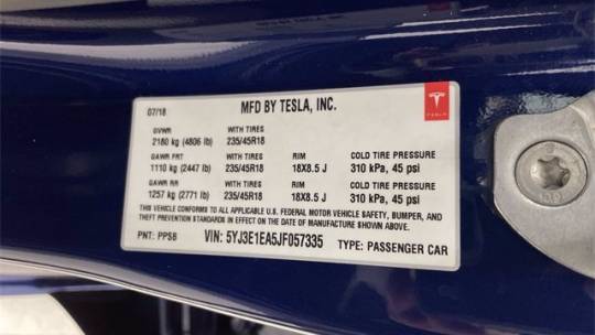 2018 Tesla Model 3 5YJ3E1EA5JF057335