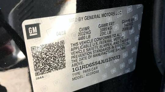 2018 Chevrolet VOLT 1G1RD6S54JU137033
