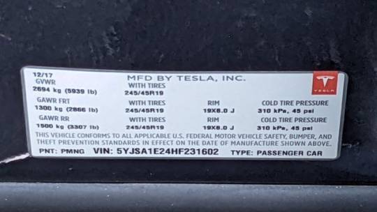 2017 Tesla Model S 5YJSA1E24HF231602