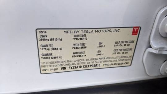 2014 Tesla Model S 5YJSA1H1XEFP35618