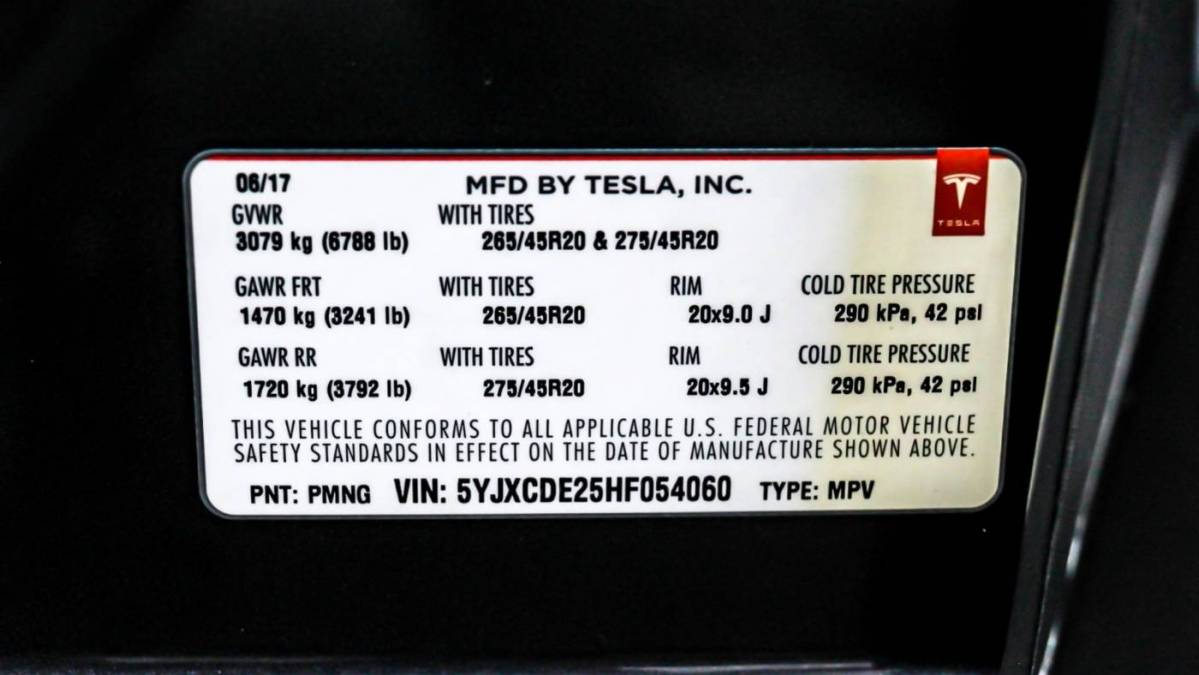 2017 Tesla Model X 5YJXCDE25HF054060
