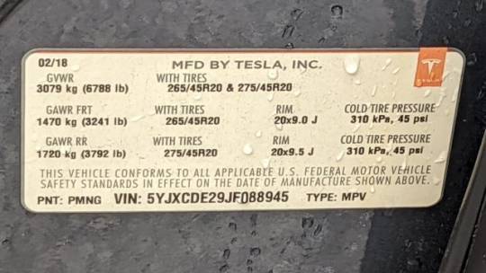 2018 Tesla Model X 5YJXCDE29JF088945