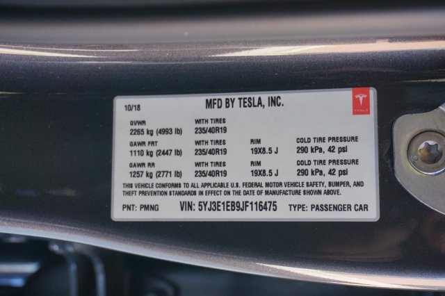 2018 Tesla Model 3 5YJ3E1EB9JF116475