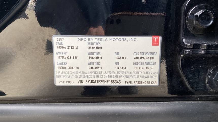 2017 Tesla Model S 5YJSA1E29HF188343