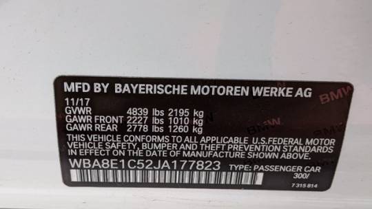 2018 BMW 3 Series WBA8E1C52JA177823