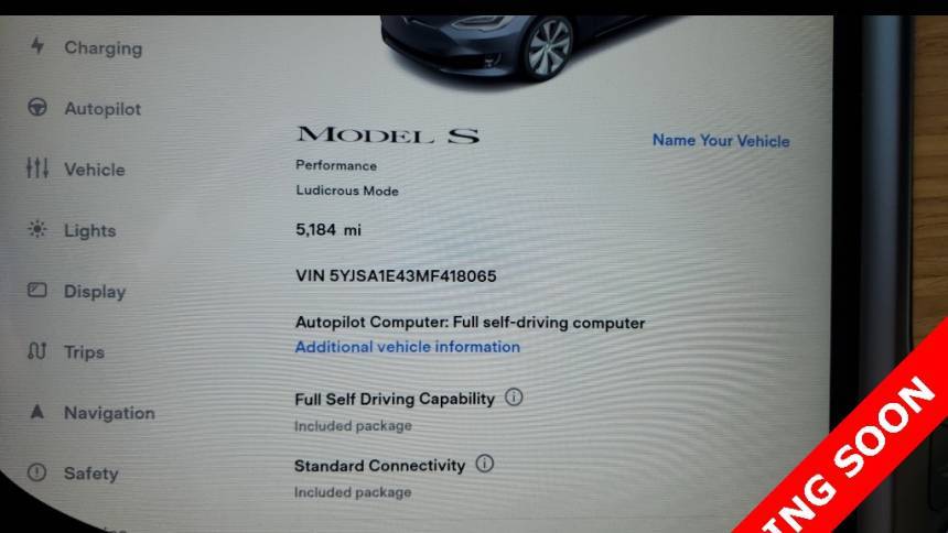 2021 Tesla Model S 5YJSA1E43MF418065