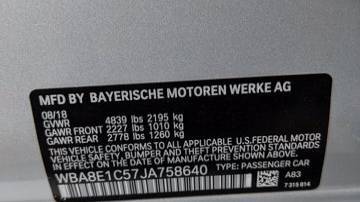 2018 BMW 3 Series WBA8E1C57JA758640
