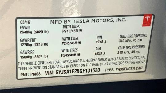 2016 Tesla Model S 5YJSA1E28GF131520