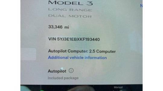 2019 Tesla Model 3 5YJ3E1EBXKF193440