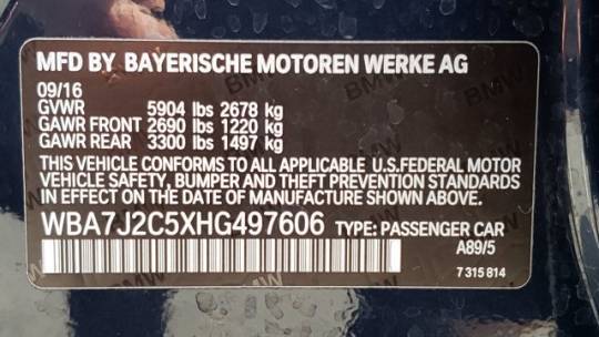 2017 BMW 7 Series WBA7J2C5XHG497606