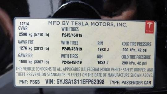 2014 Tesla Model S 5YJSA1S11EFP62098