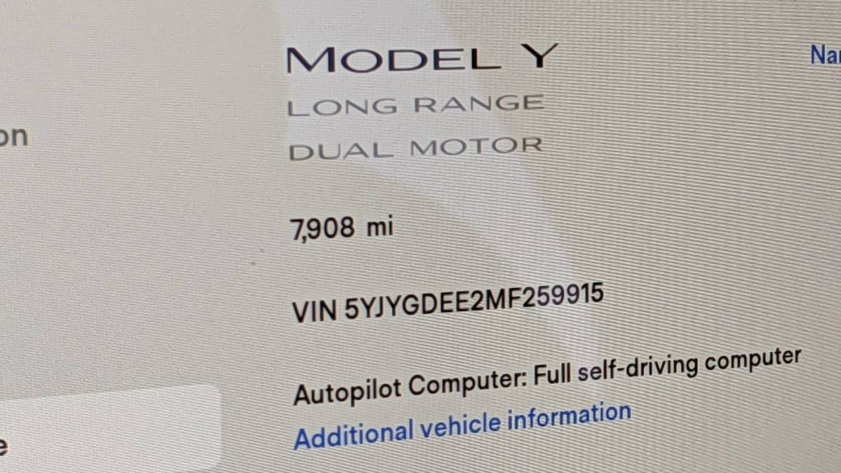 2021 Tesla Model Y 5YJYGDEE2MF259915