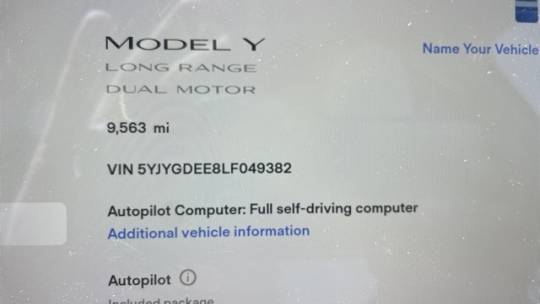 2020 Tesla Model Y 5YJYGDEE8LF049382