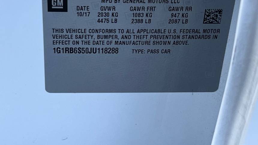 2018 Chevrolet VOLT 1G1RB6S50JU118288