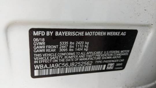 2018 BMW 5 Series WBAJA9C56JB252562
