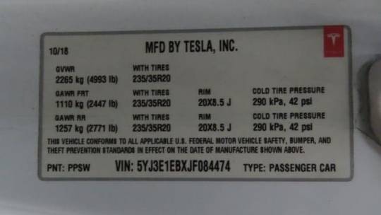 2018 Tesla Model 3 5YJ3E1EBXJF084474