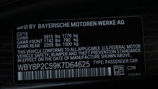 2019 BMW i3 WBY8P2C59K7D64625