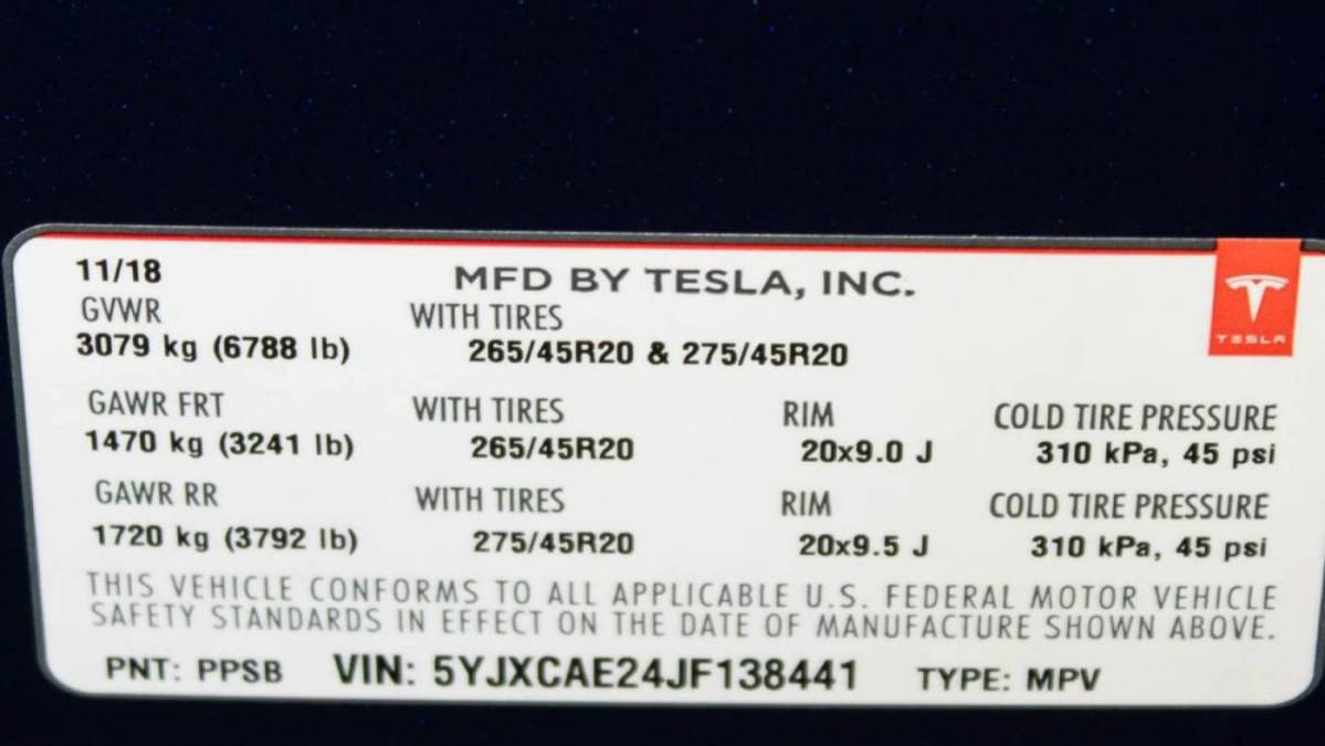 2018 Tesla Model X 5YJXCAE24JF138441